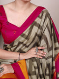 Printed silk saree with blouse
