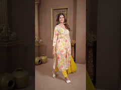 Wonderful Yellow Women Floral Print A-Line Kurta Set
