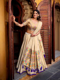 Purple Color Zari Weaving Work Shimmer Lehenga Choli