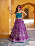 vaishali silk lehenga with dupatta purple