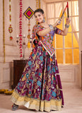 Purple designer Navratri dress lehenga choli with mirror work