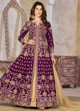 Traditional Purple Embroidered Eid Suit for Women