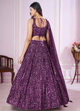 Elegant purple lehenga for reception and engagement party