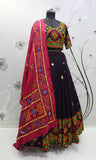 Purple Rayon Mirror and Embroidery Work Navratri traditional dress