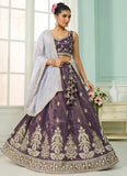 Purple Tissue Lehenga for Women | Moti & Sequin Embroidered Set