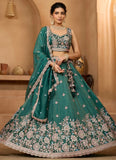 Designer lehenga set with cutwork dupatta