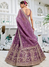 Radiant Lavender Golden Tissue Lehenga with Sequins & Embroidery