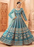 Rama Art Silk Embroidered Anarkali Suit