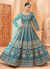 Rama Art Silk Embroidered Anarkali Suit
