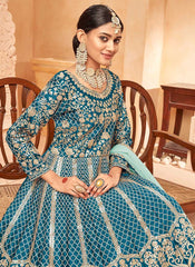 Rama Art Silk Embroidered Anarkali Suit