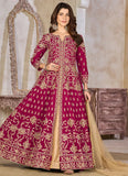 Elegant Rani Color Abaya Style Suit for Weddings