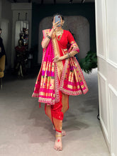 Maharashtrian red paithani saree with contrast pallu