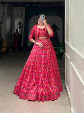 Gota patti pink lehenga with Tasar silk koti