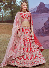 Red Silk Indian Wedding Lehenga