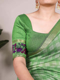 Polyester viscose printed saree for wedding function