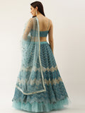 Sea Green Engagement Special Sequins Work Lehenga In Net