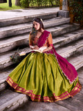 Rani pink lehenga with sequins and thread embroidery
