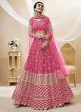 Sequins and Zari Work Georgette Party wear Lehenga In Pink