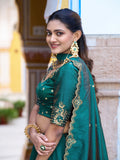 Bridesmaid Wear Peacock Blue Color Lehenga