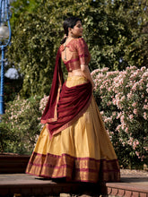Traditional South Indian cream lehenga