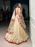 4 meter flare shimmer lehenga in red