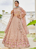 Ready to Wear Nude Satin Silk Bridal Lehenga for Weddings
