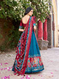 Matching Tasar silk dupatta with Patola print