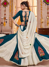 Navratri special Kutchi mirror work lehenga with frill pattern