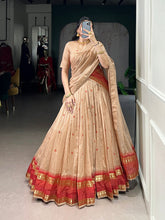 Cream Lehenga with Matching Zari Blouse