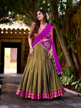Pink Embroidered Lehenga with Zari Border