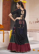 Thread Embroidery with mirror work Navratri chaniya choli