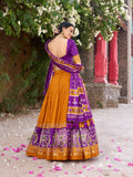 Matching Tasar silk dupatta with Patola print