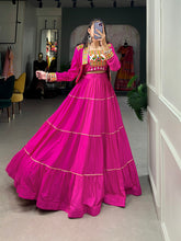 Pink Pure rayon Navratri Special chaniya Choli With Gota Patti