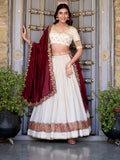 Off-white wedding lehenga with 4m flair