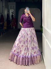 Purple co-ord lehenga with zari weaving