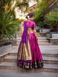 Zari woven jacquard silk dupatta