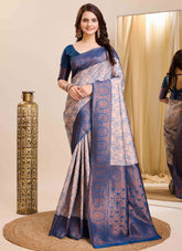 Traditional Indian Rapier Jaquard Work Kanjeevaram Silk Saree