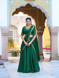 Plain With Sequince And thread Embroidery Lehenga