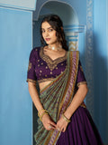 Dark Purple Color Wedding Wear Lehenga Choli