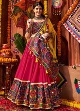 Traditional Mirror Work Multicolor Navratri Chaniya Choli Set