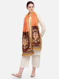Trending Peach Embroidered Panel Khadi Festive Dupatta