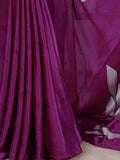 Party wear pink satin silk saree