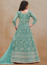 Turquoise Designer Anarkali Suit for Women