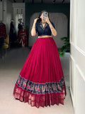 Pink printed lehenga with handwork blouse