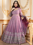 Two Tone Faux Georgette Foil Work Traditional Wear Dress
