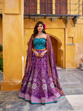 purple vaishali silk lehenga choli