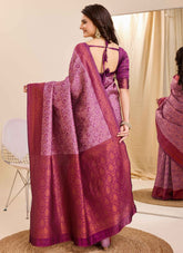 Versatile Purple Soft Kanjivaram Silk Traditional Saree