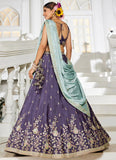 Violet Poly Chiffon Sequins Work Bridesmaid Lehenga Choli