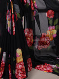 Black chiffon saree with banglory blouse