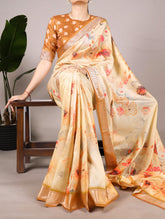 Cream saree with viscose border